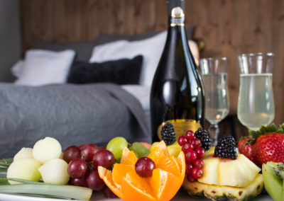 Frukt og Champagne på rommet | Spidsbergseter Resort Rondane